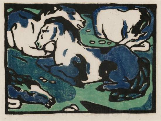 Franz Marc Horses Resting Germany oil painting art